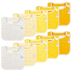 EllieHouse 8-layer muslin baby bib close-up showing soft absorbent fabric