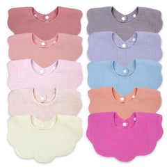 EllieHouse baby bib muslin closeup highlights soft fabric and breathable comfort for delicate skin.