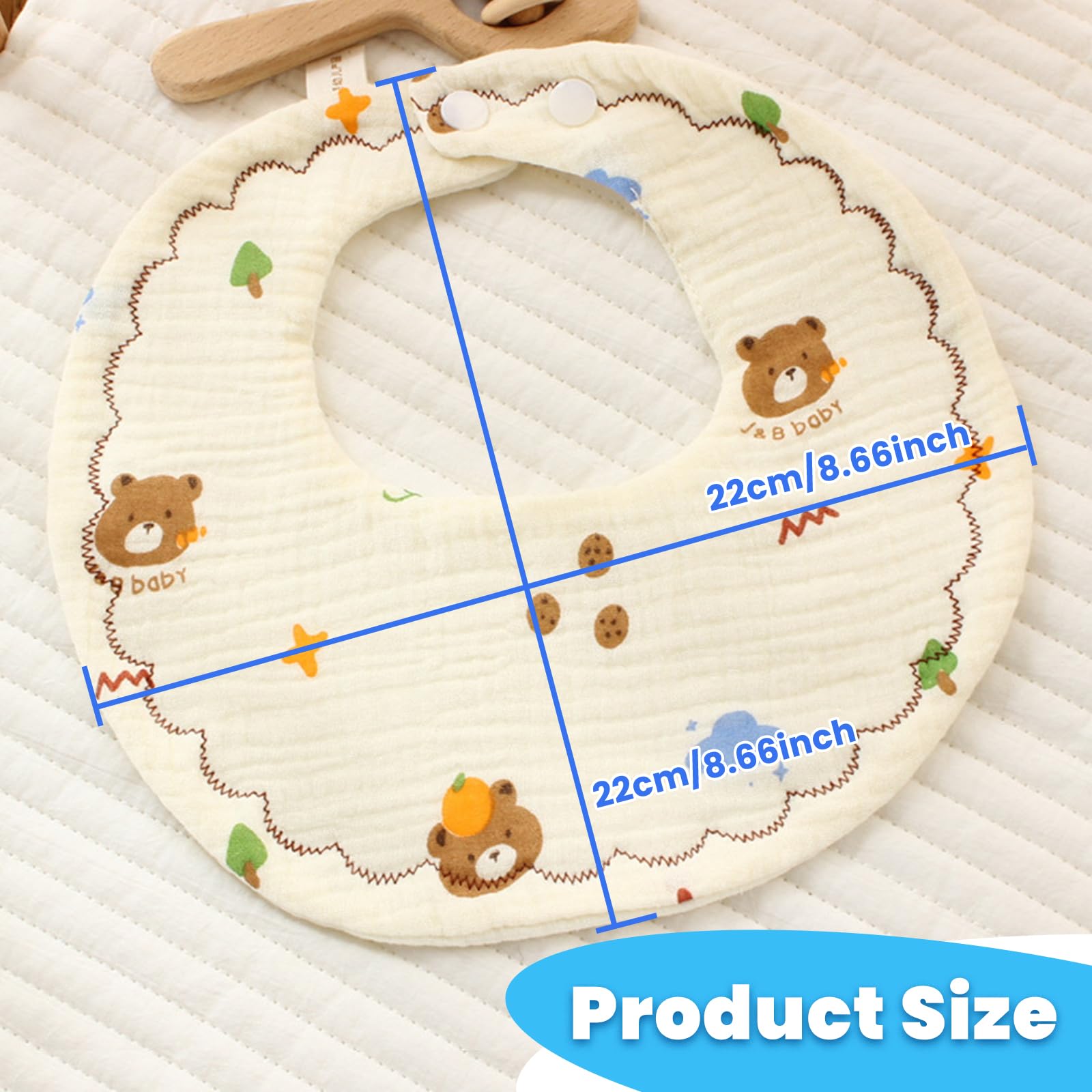 EllieHouse adjustable-snaps bibs provide a growing, secure fit for active infants.