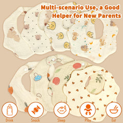 EllieHouse muslin bibs are machine-washable for easy care routines.