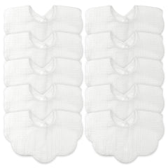EllieHouse baby bibs in muslin flatlay for gentle daily protection.