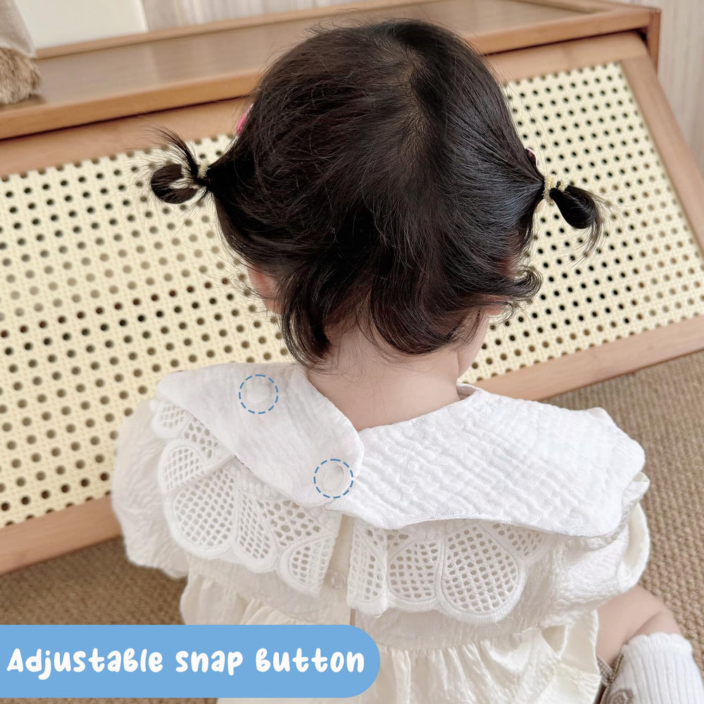 EllieHouse pure white bibs with minimalist unisex design.