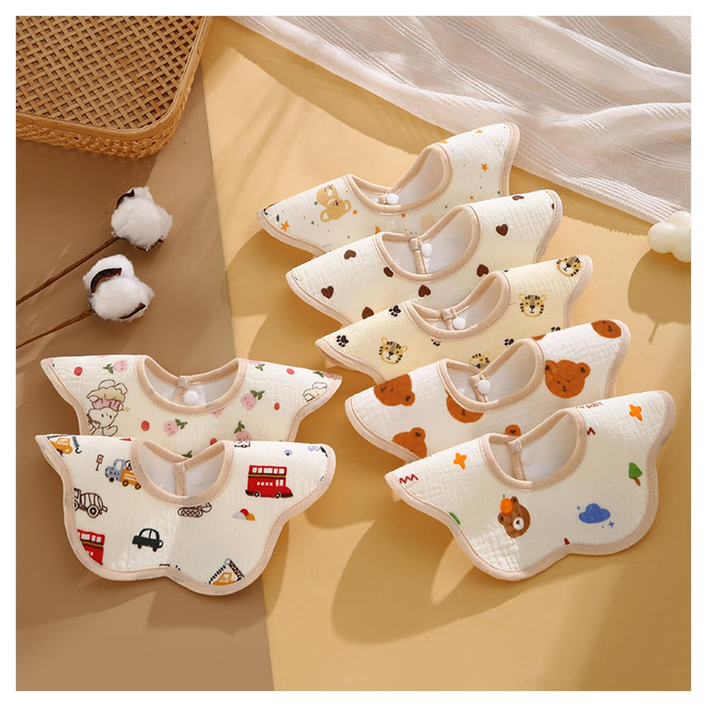 EllieHouse button-fastening bib demonstrates secure adjustable fit for growing babies.