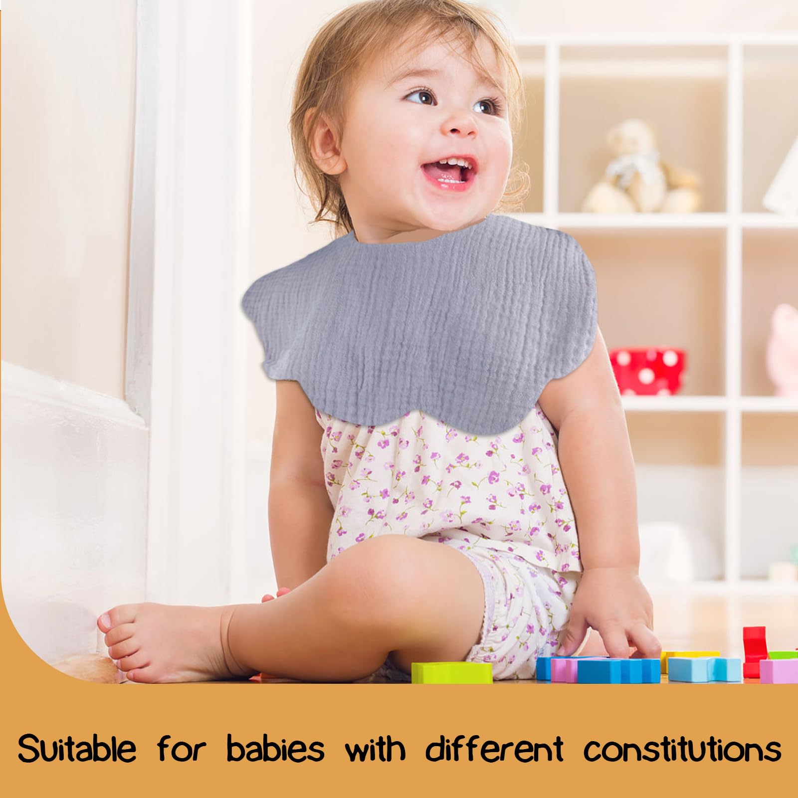 EllieHouse easy-care bibs are machine washable and quick-dry for busy parents.