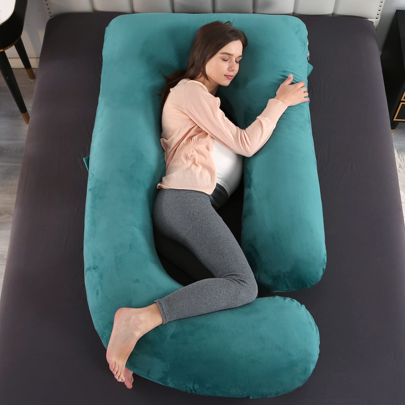 Elover velvet cover shown as removable and machine washable.