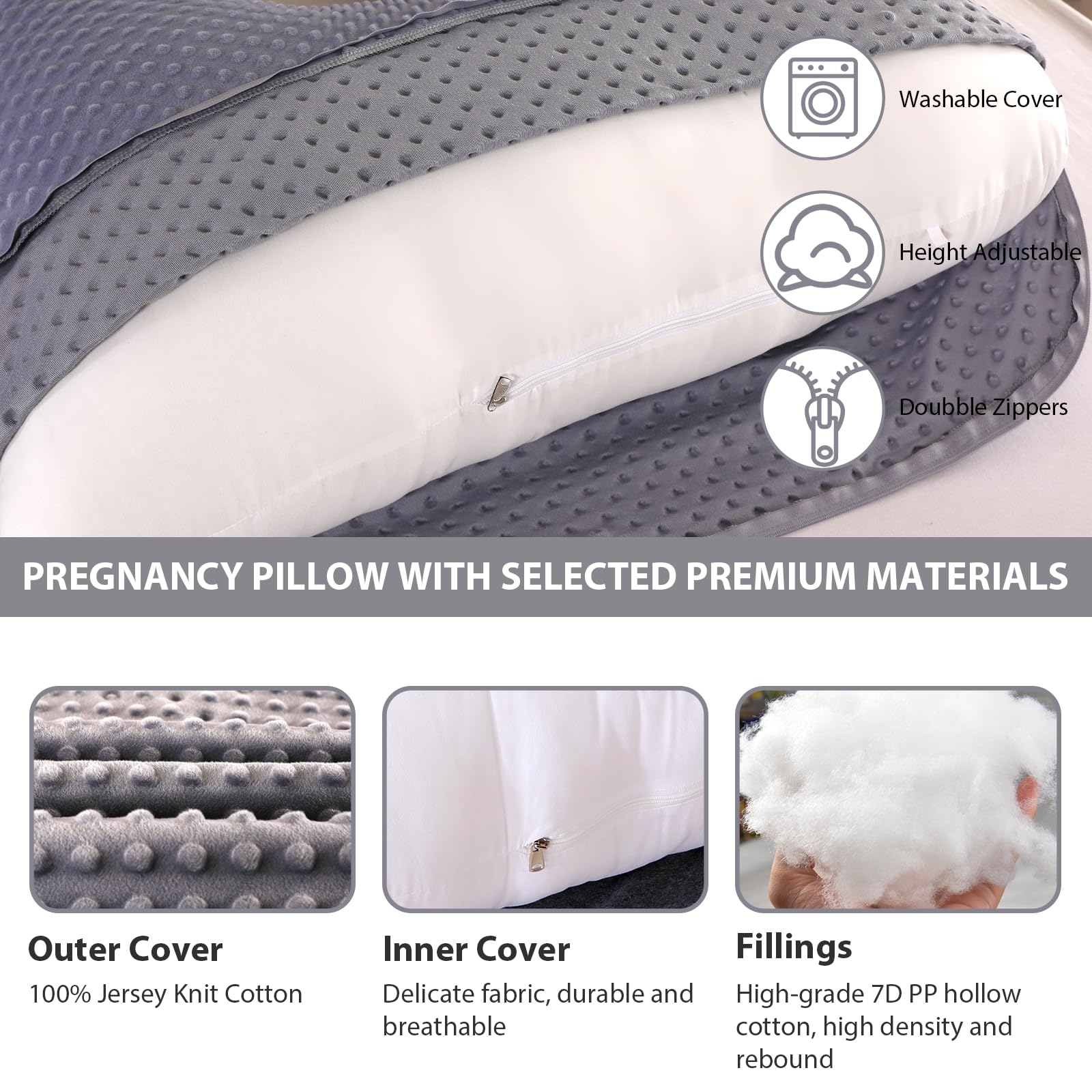 Elover 7D PP cotton fill is soft, dense, and adjustable.