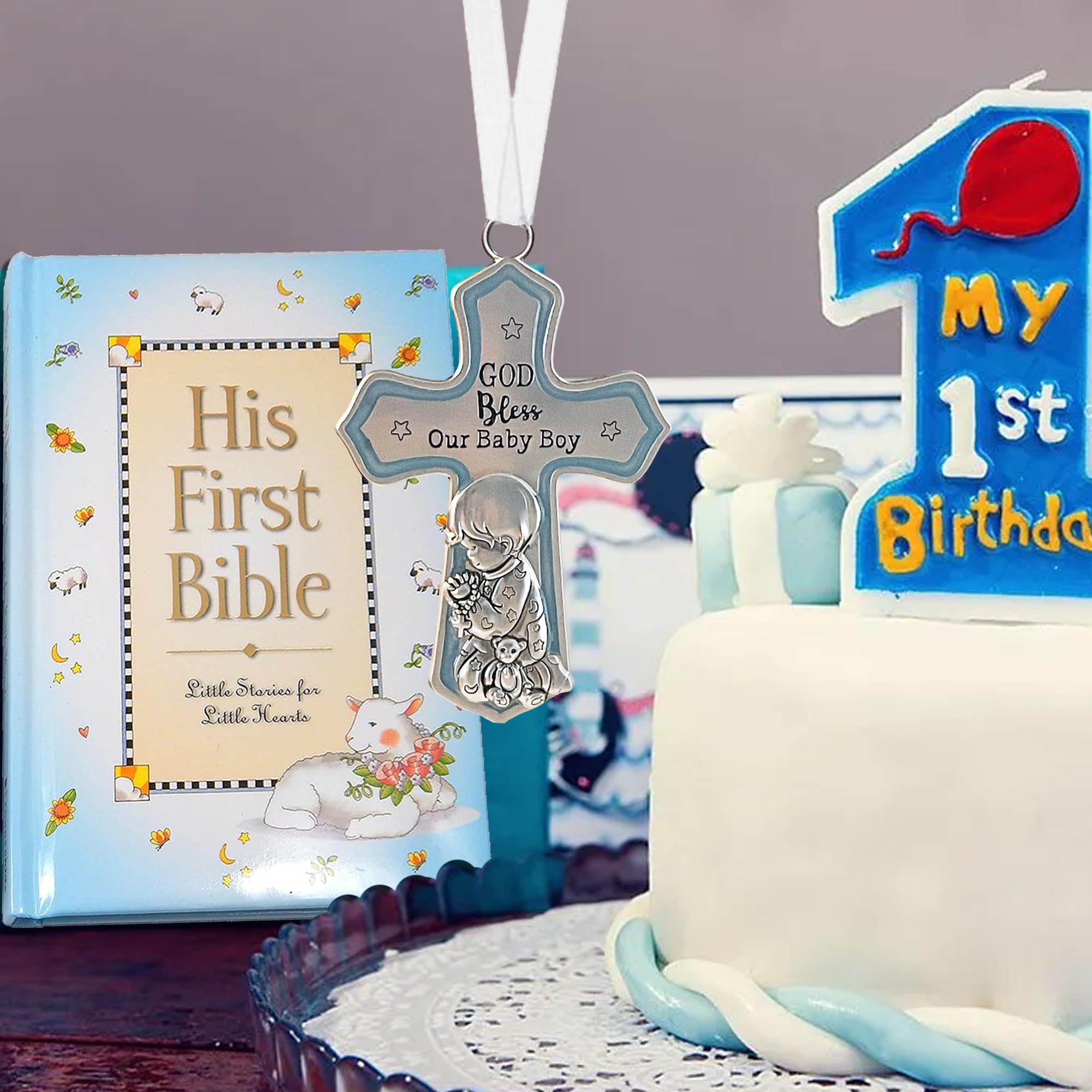 Elskandi baptism gift set for boys—versatile keepsake for dedication or christening.