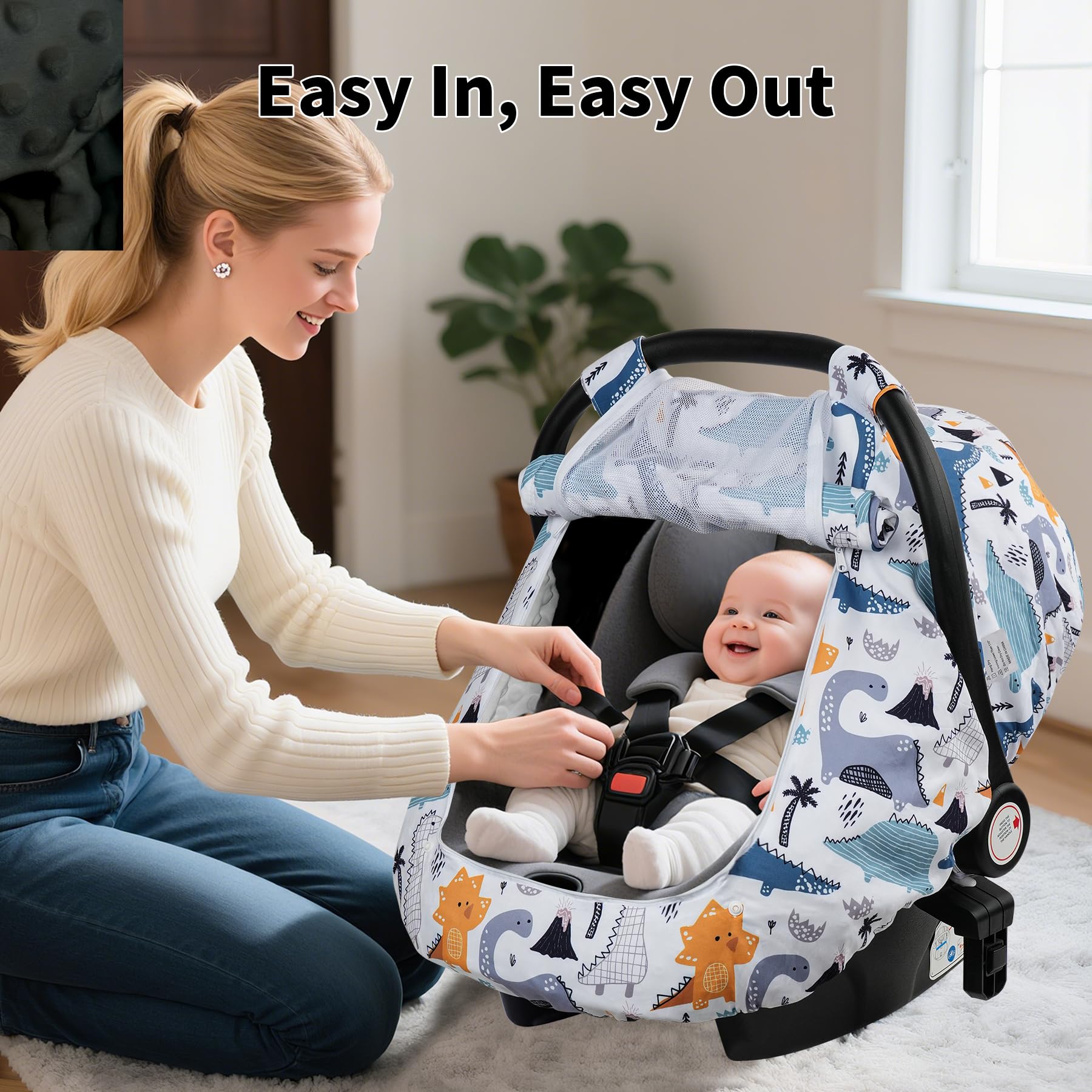 Elstey car-seat-cover-breathable-mesh-mode provides airflow in warm days.