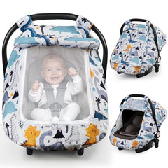 Elstey car-seat-cover-minky-dot-soft-fabric provides cozy, year-round baby comfort.