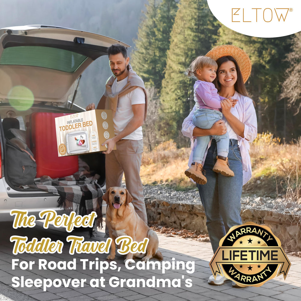 ELTOW carry bag keeps travel bed and pump organized for trips.