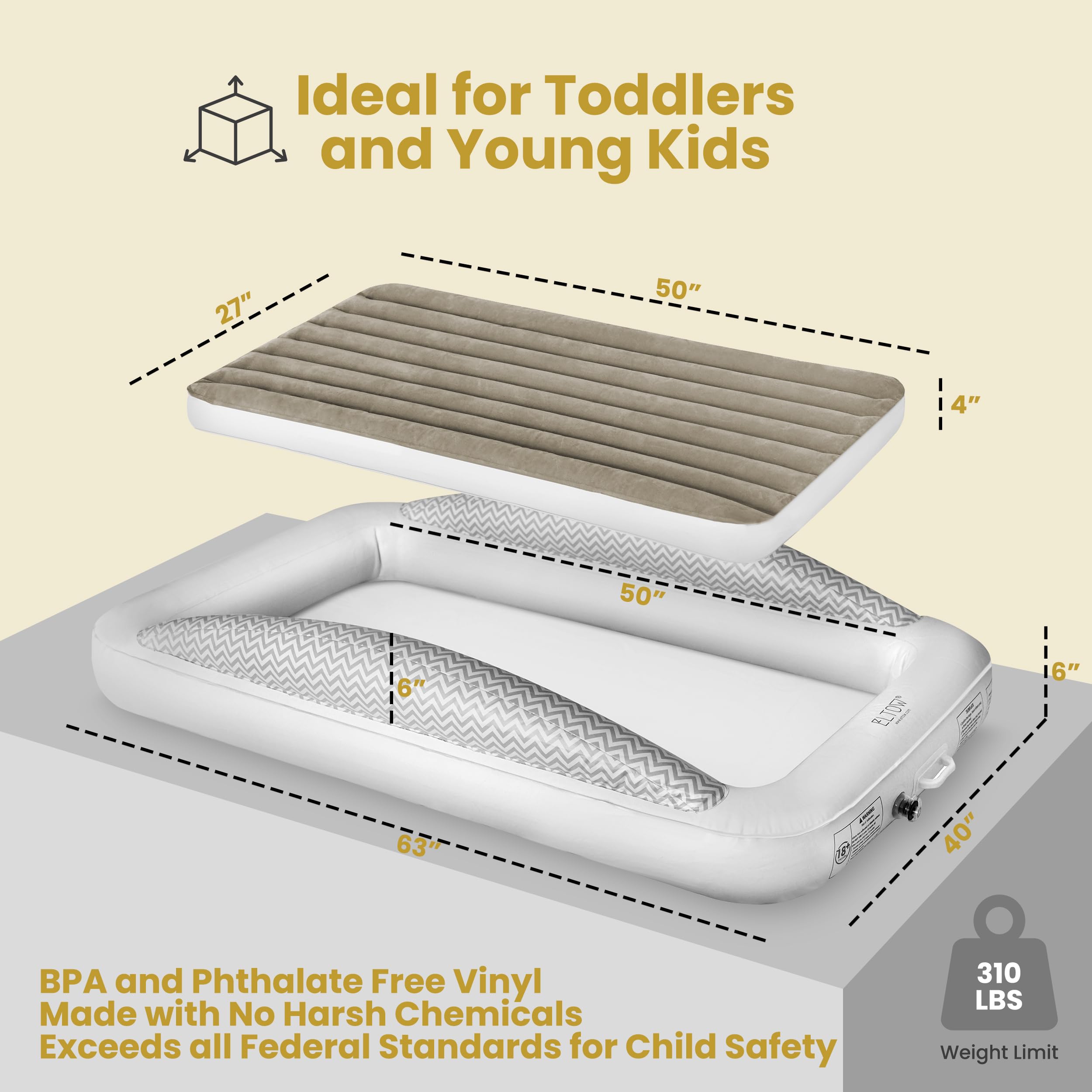ELTOW safety bumpers shield toddlers from rolling off during naps.