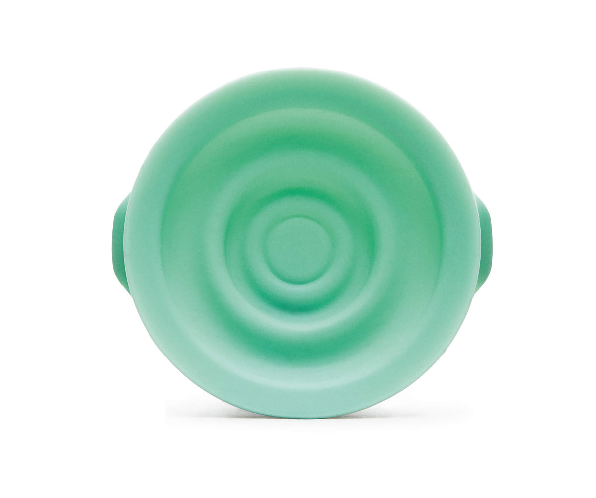 Elvie breast pump seals close-up showing silicone seal for hygienic closed system.