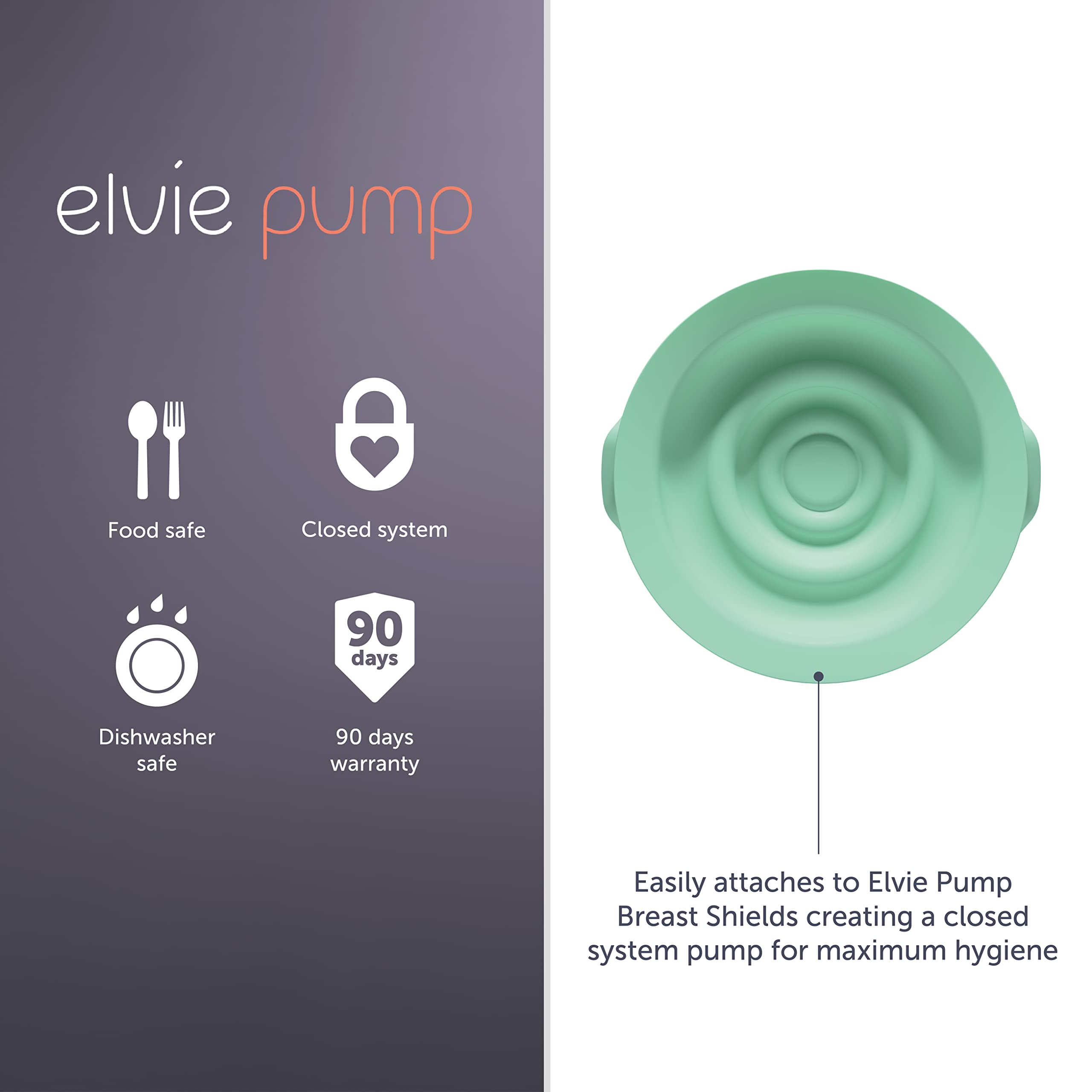 Elvie breast pump seals 2-pack ready for dishwasher-safe cleaning and reuse.