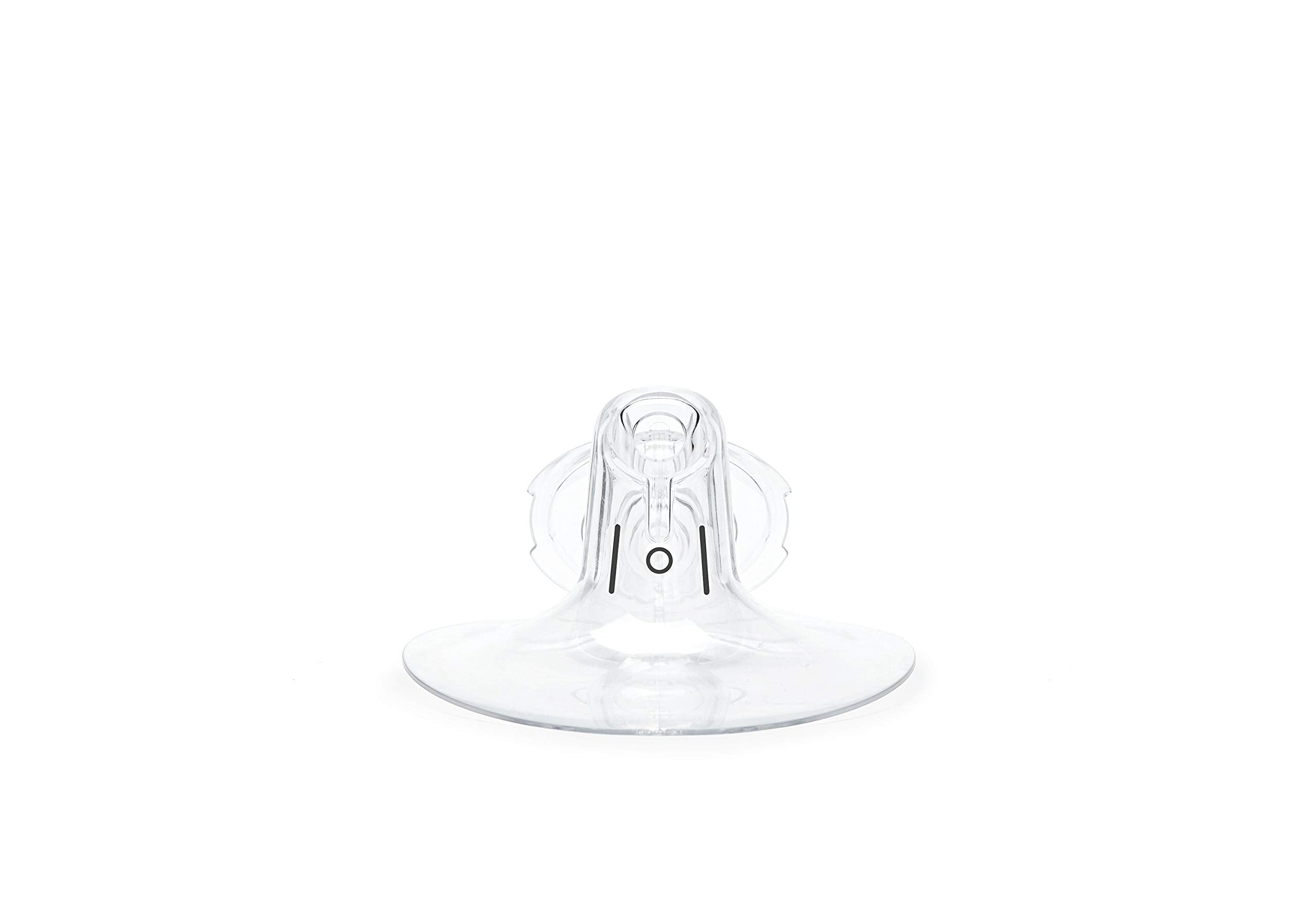 Elvie 21mm shield close-up highlighting nipple alignment for efficient pumping