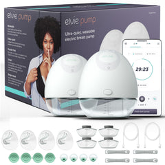 Elvie double pump in-bra discreet design enables subtle, hands-free pumping.