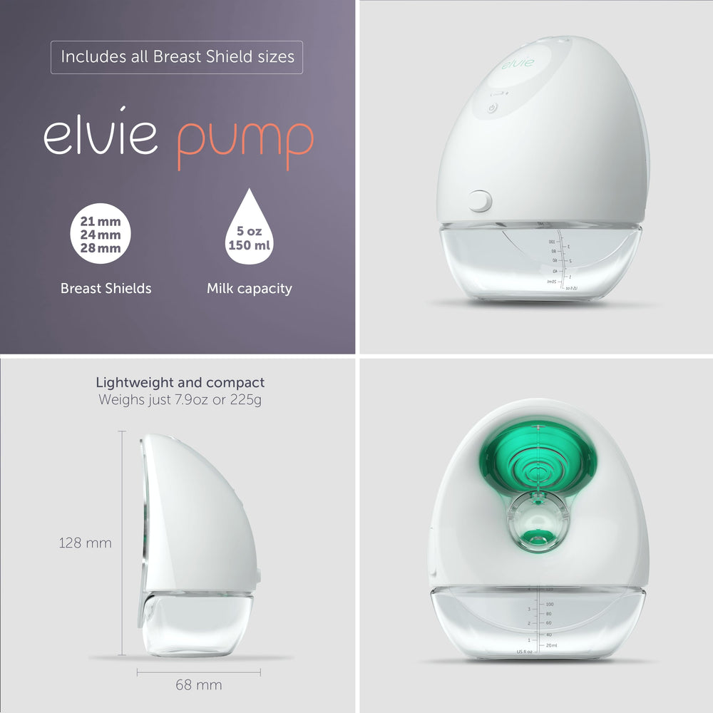 Elvie portable wearable pump compact design fits under clothing easily.