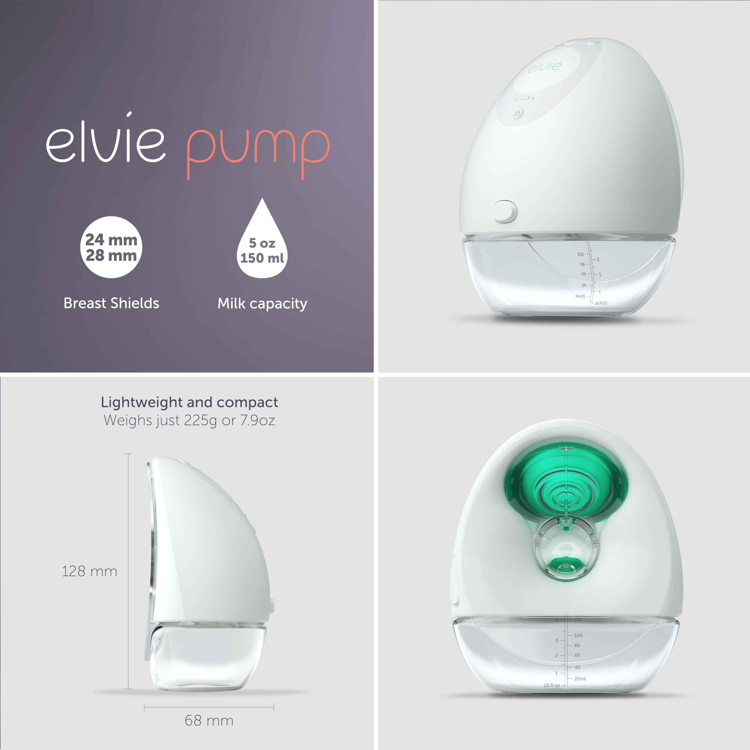 Elvie automatic sensor switches from stimulation to expression for seamless pumping.