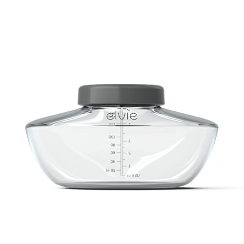 Elvie Pump bottle cap lids illustrate secure sealing for transport.