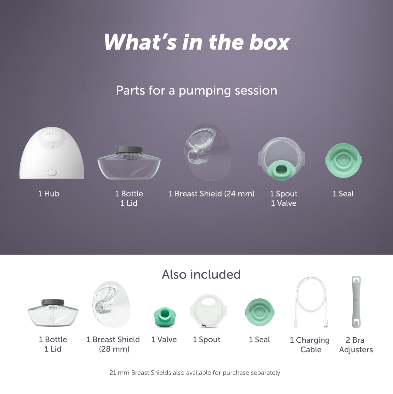 Elvie Pump cleanup-five-parts keeps maintenance quick and simple after sessions