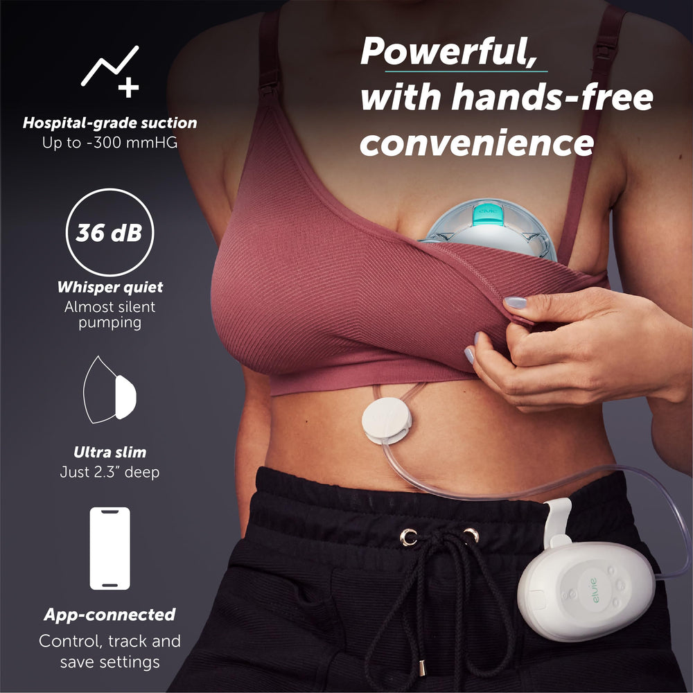 Elvie Stride 2 fits most nipples, promoting efficient milk expression from day one.