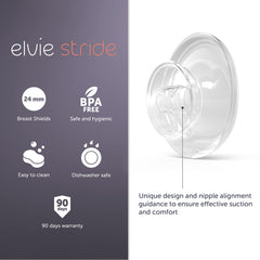 Elvie Stride 24mm breast shield pack 02 highlighting correct nipple alignment during pumping