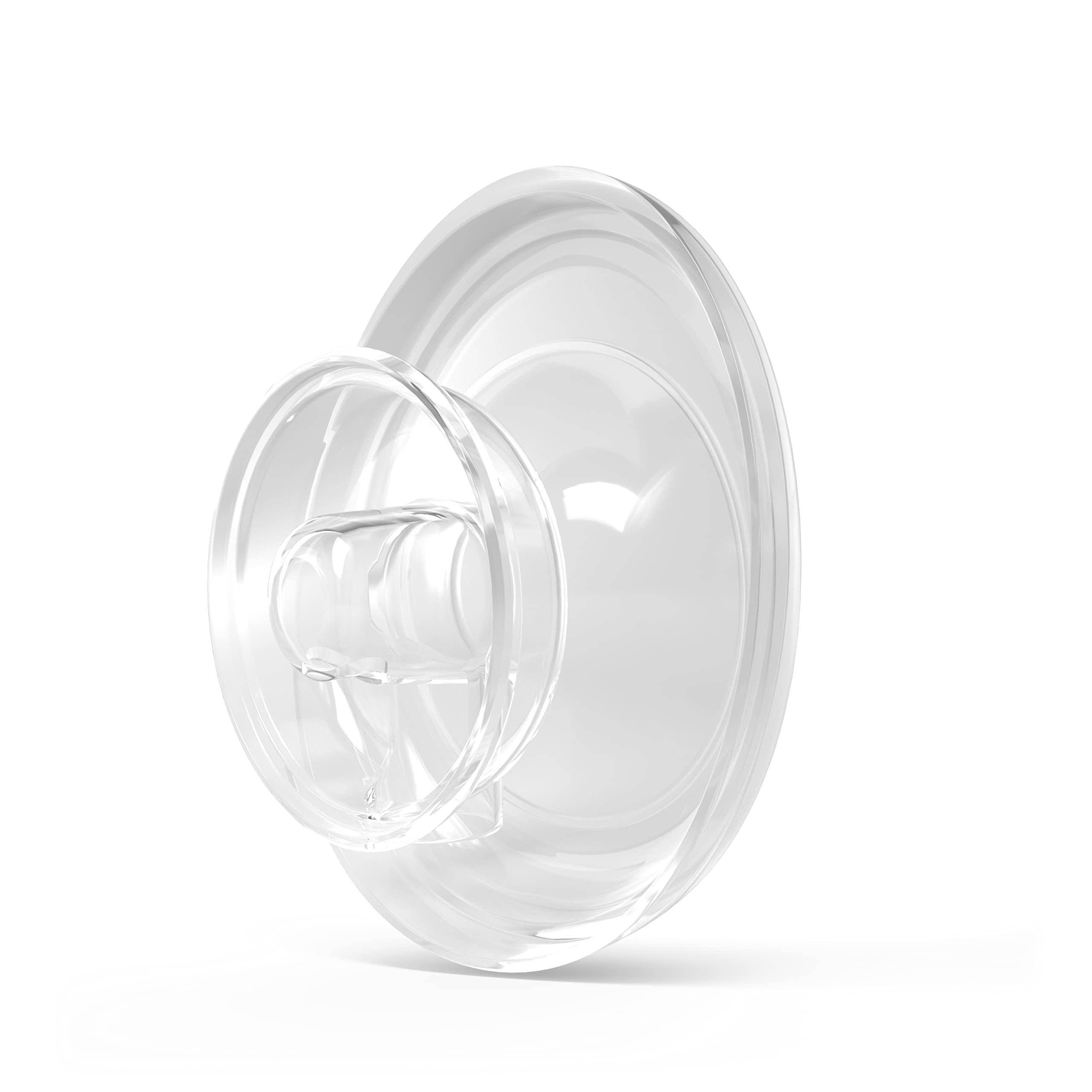 Elvie Stride 28mm shield front view with comfortable fit for pumping