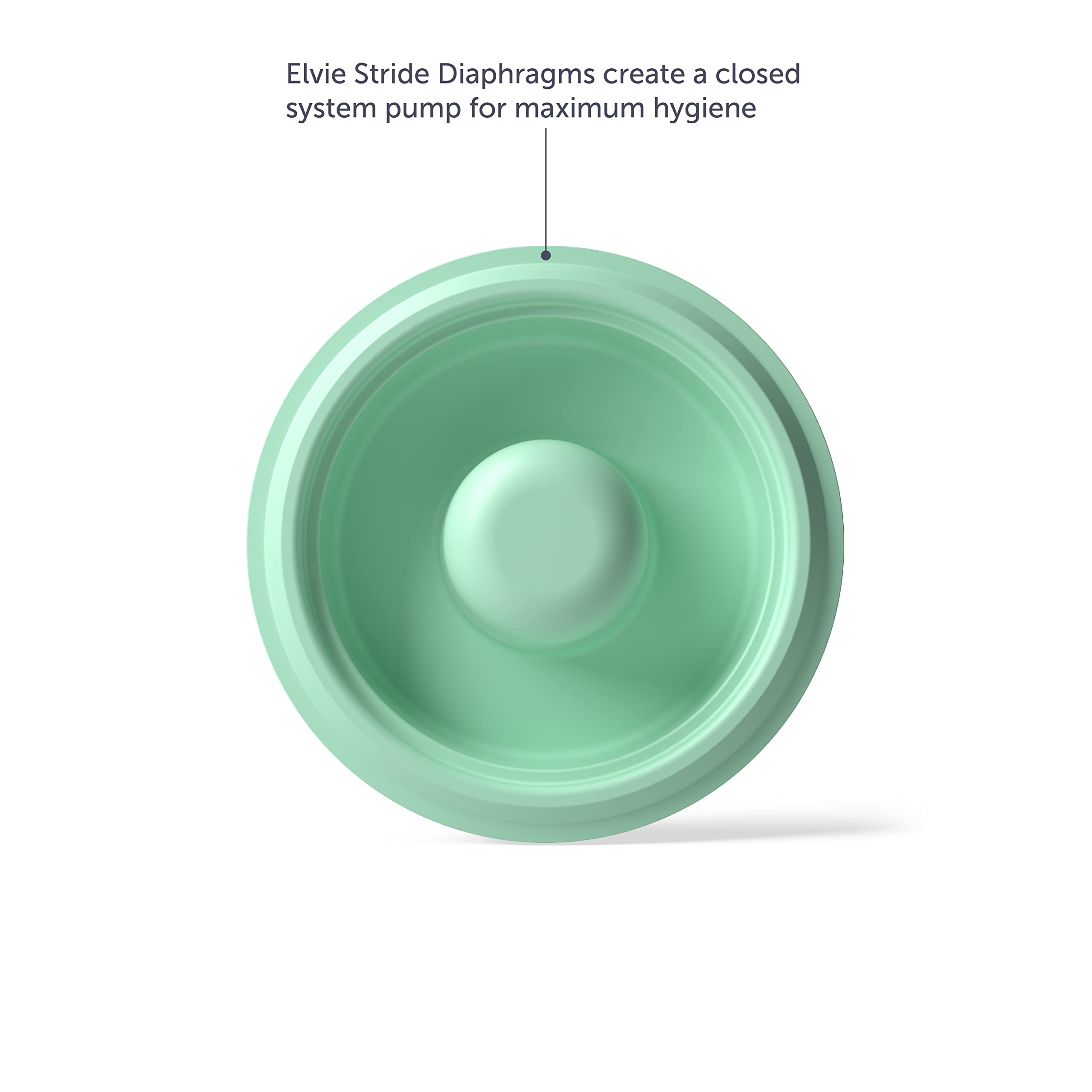 Elvie Stride diaphragm silicone material highlights durability and easy cleaning.