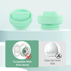 Elvie Stride valve fitting snugly onto the pump, proving compatible performance