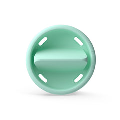 Elvie Stride valves close-up showing closed-system design for hygienic pumping.