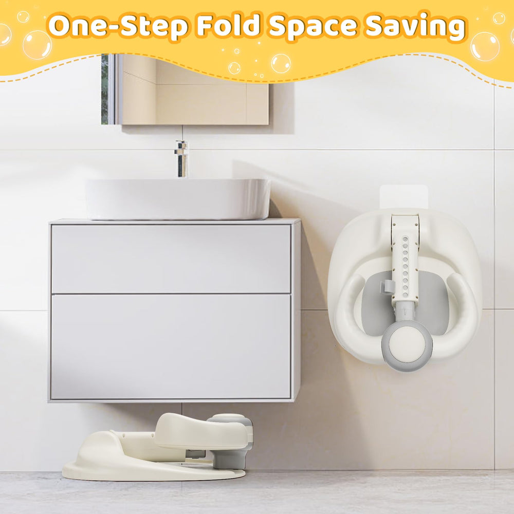 elyelsanns baby shower stand compact-storage saves bathroom space when not in use.