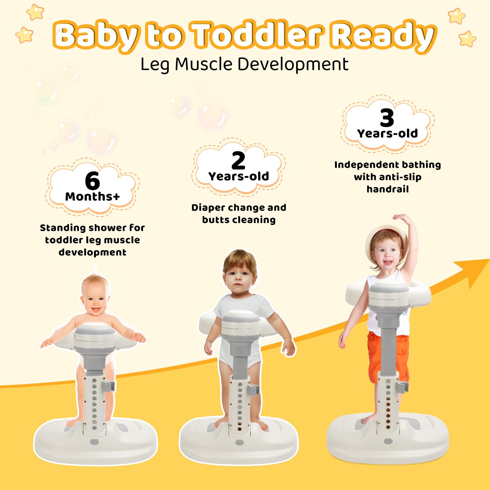 elyelsanns baby shower stand folding-mechanism folds in one second for easy storage.