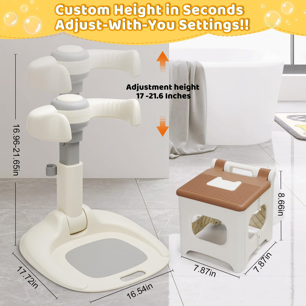 elyelsanns baby shower stand height-adjustment supports growing babies during bath time.