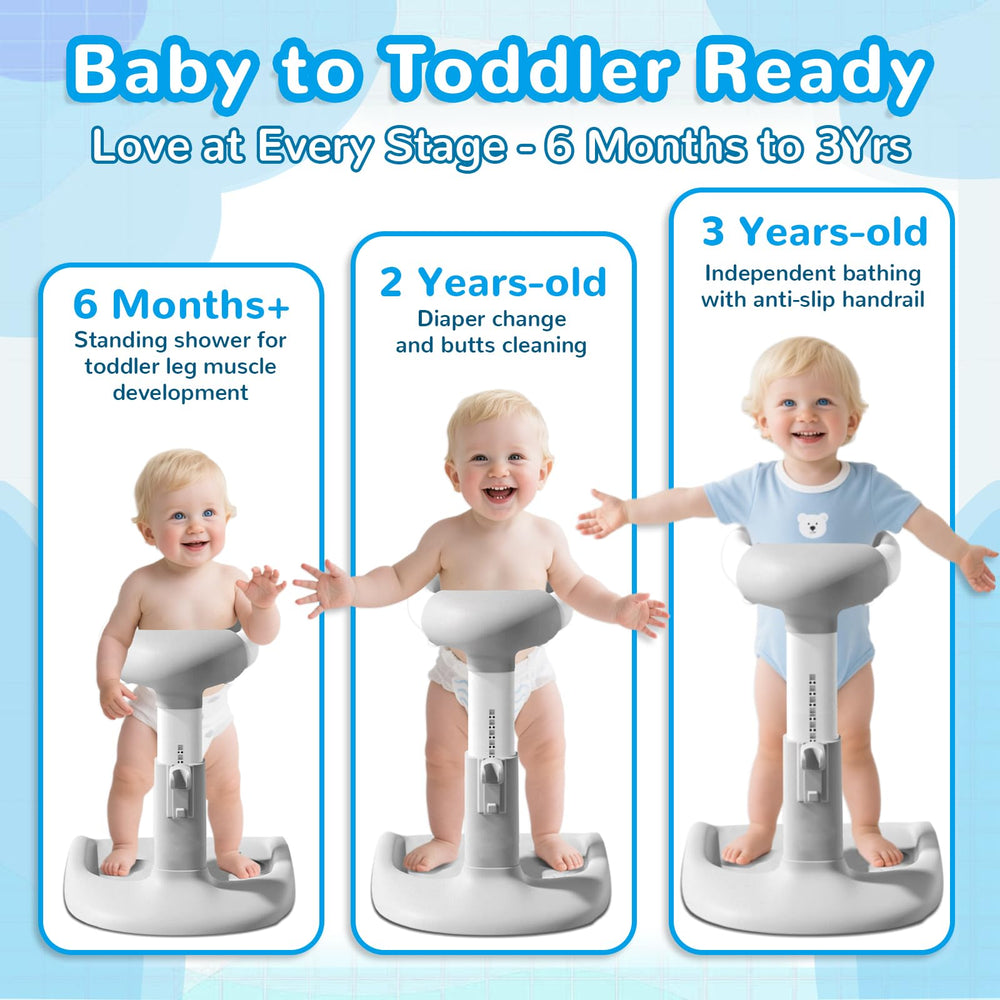 elyelsanns baby shower stand multi-use scene for bathing and diaper changes.