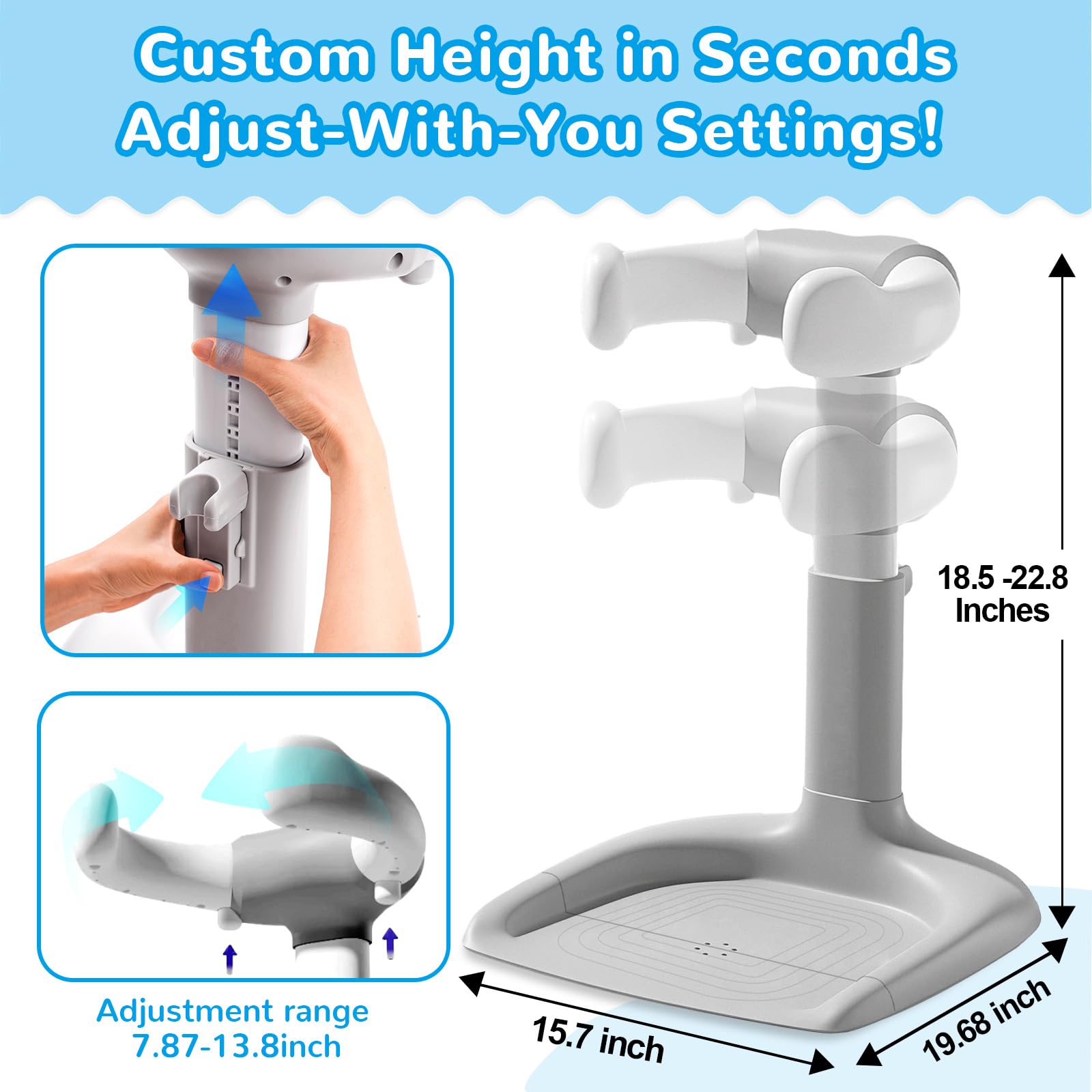 elyelsanns baby shower stand safe ABS material highlights non-toxic construction.