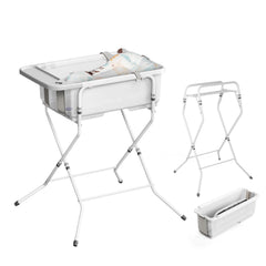 elyelsanns collapsible baby bathtub assembled shows spacious design for newborn to toddler use