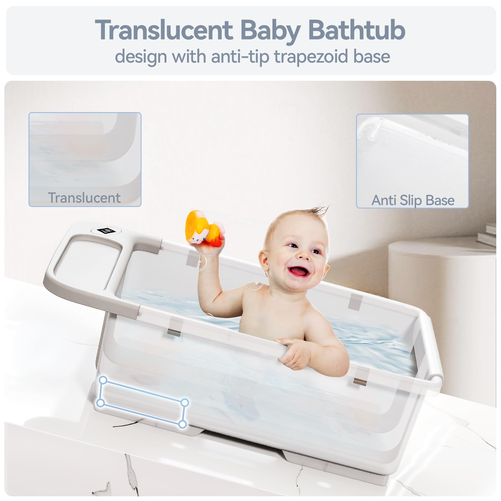 elyelsanns portable baby tub fits small spaces for travel and home use
