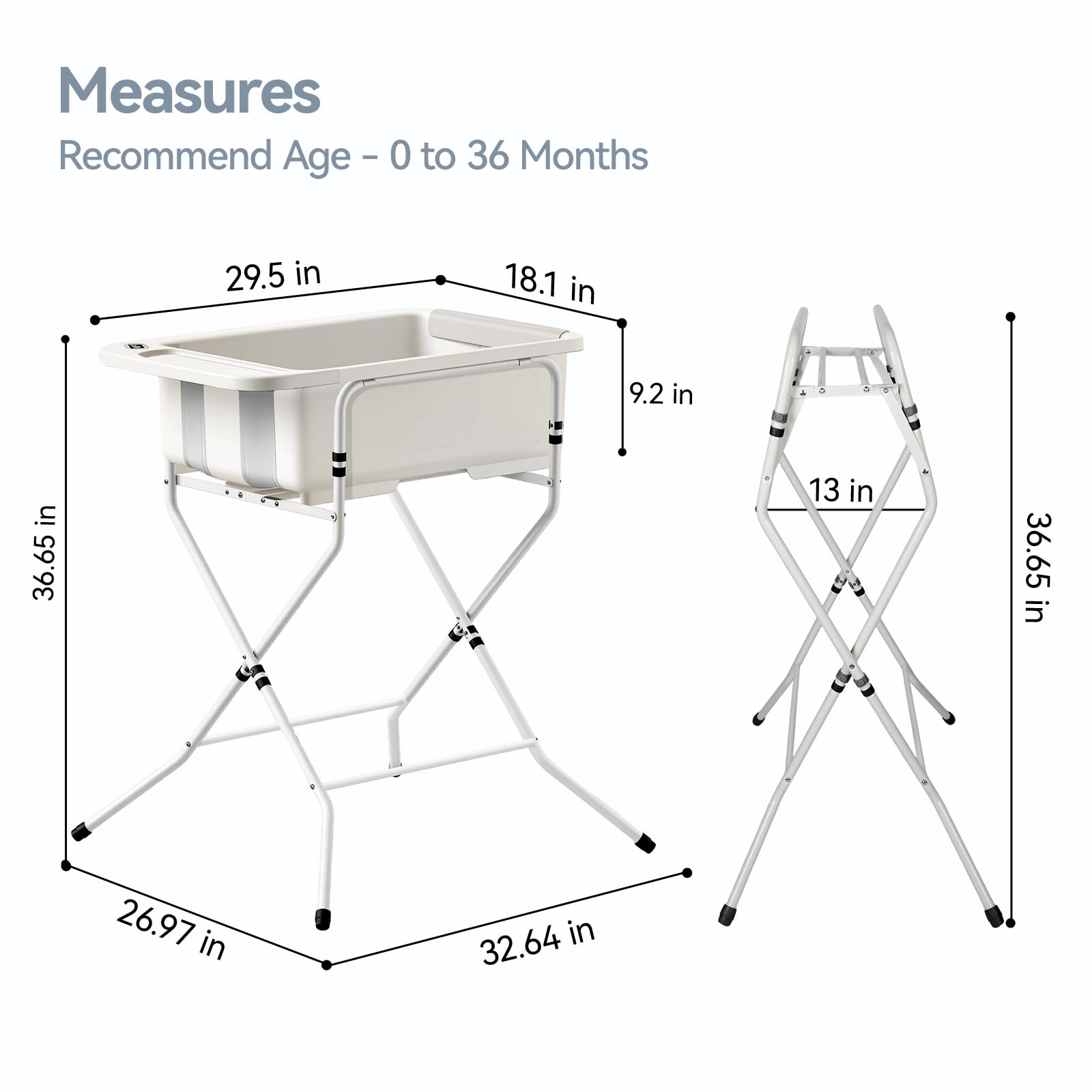 Portable tub ready for travel with newborn to toddler use.