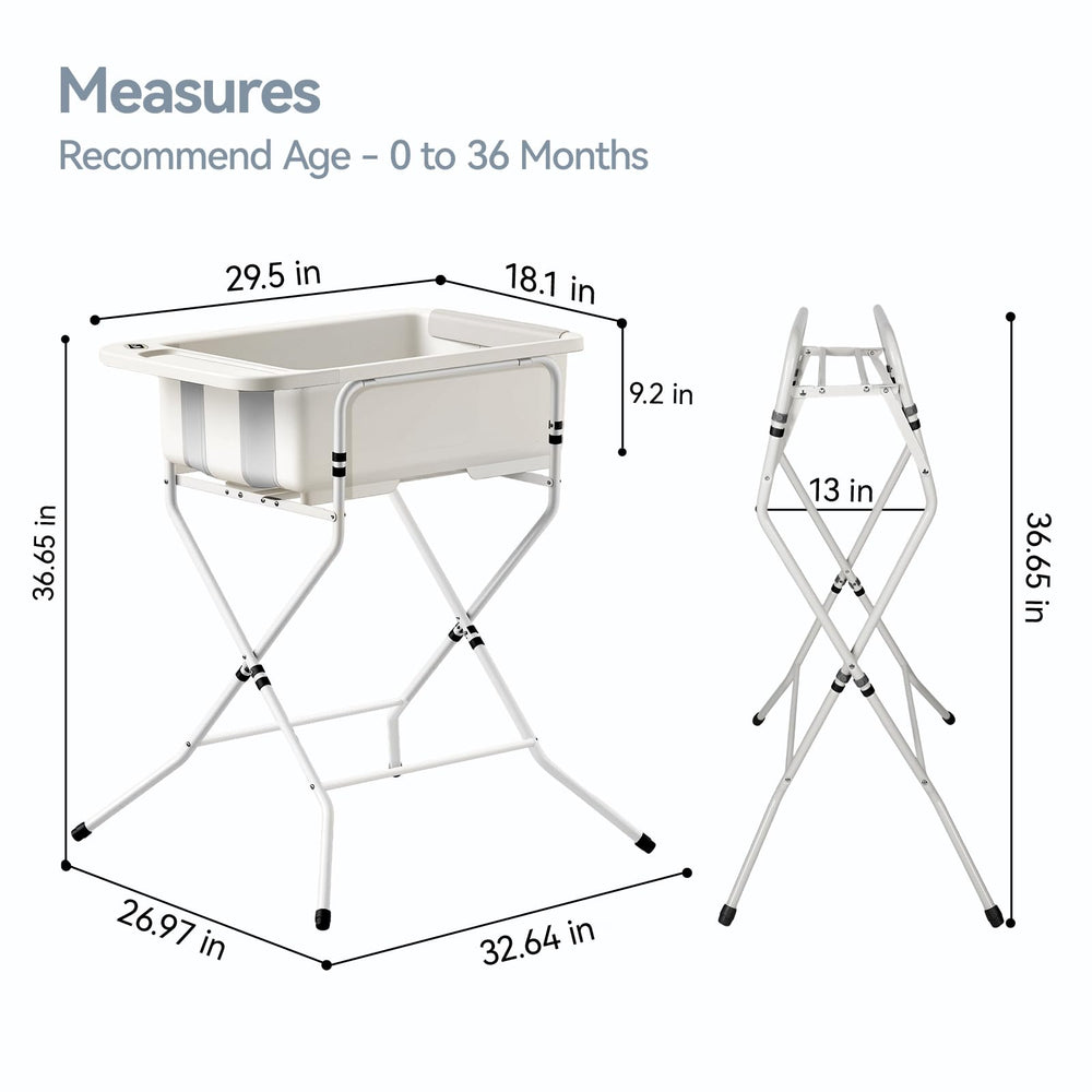 Portable tub ready for travel with newborn to toddler use.
