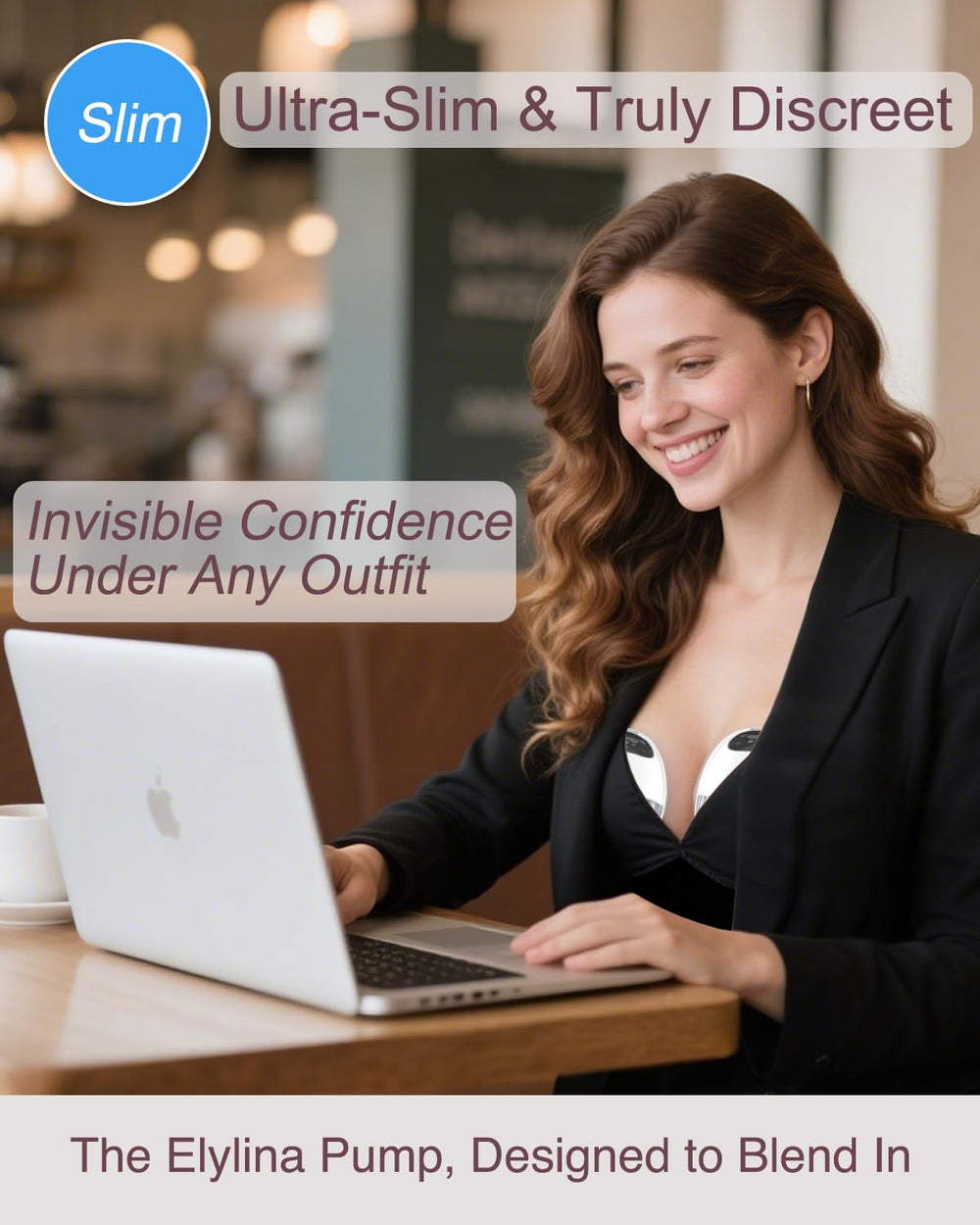Elylina wearable-breast-pump-portable-power-battery powers four pumping hours on the go.