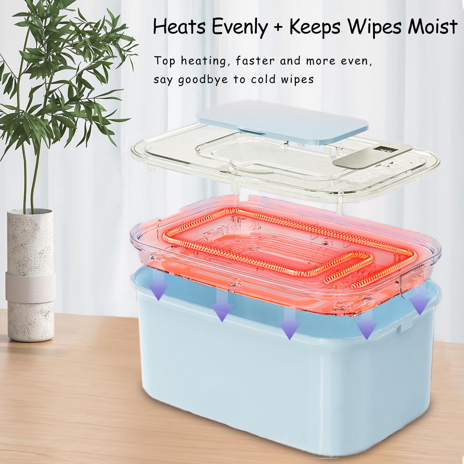 Elylina wipe warmer hygienic operation avoids contamination during loading.