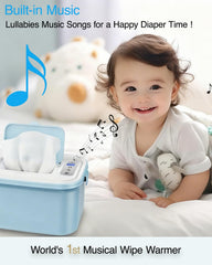 Elylina wipe warmer top heating system delivers even warmth.
