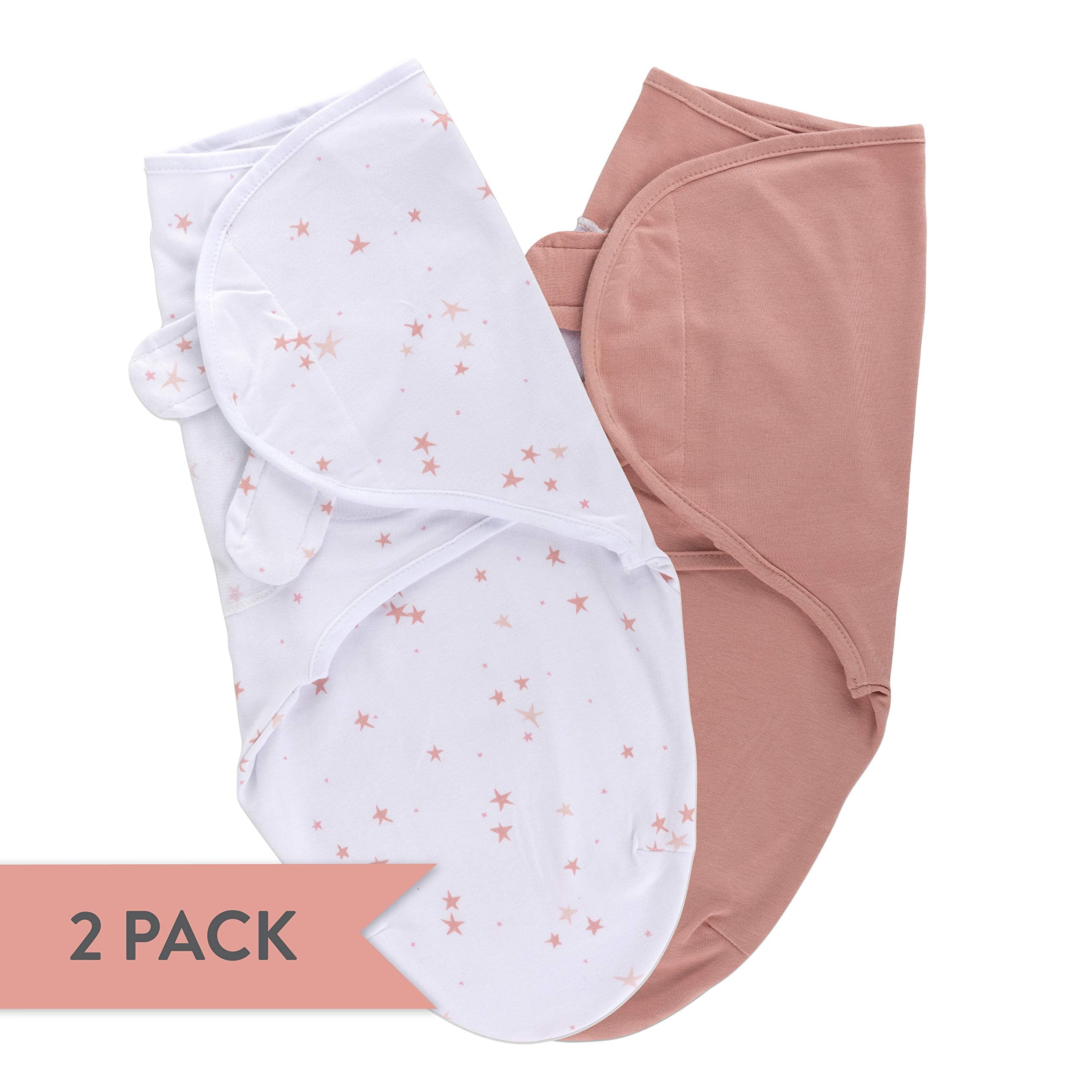 Ely's & Co swaddle sack on baby girl demonstrates secure, adjustable wrap