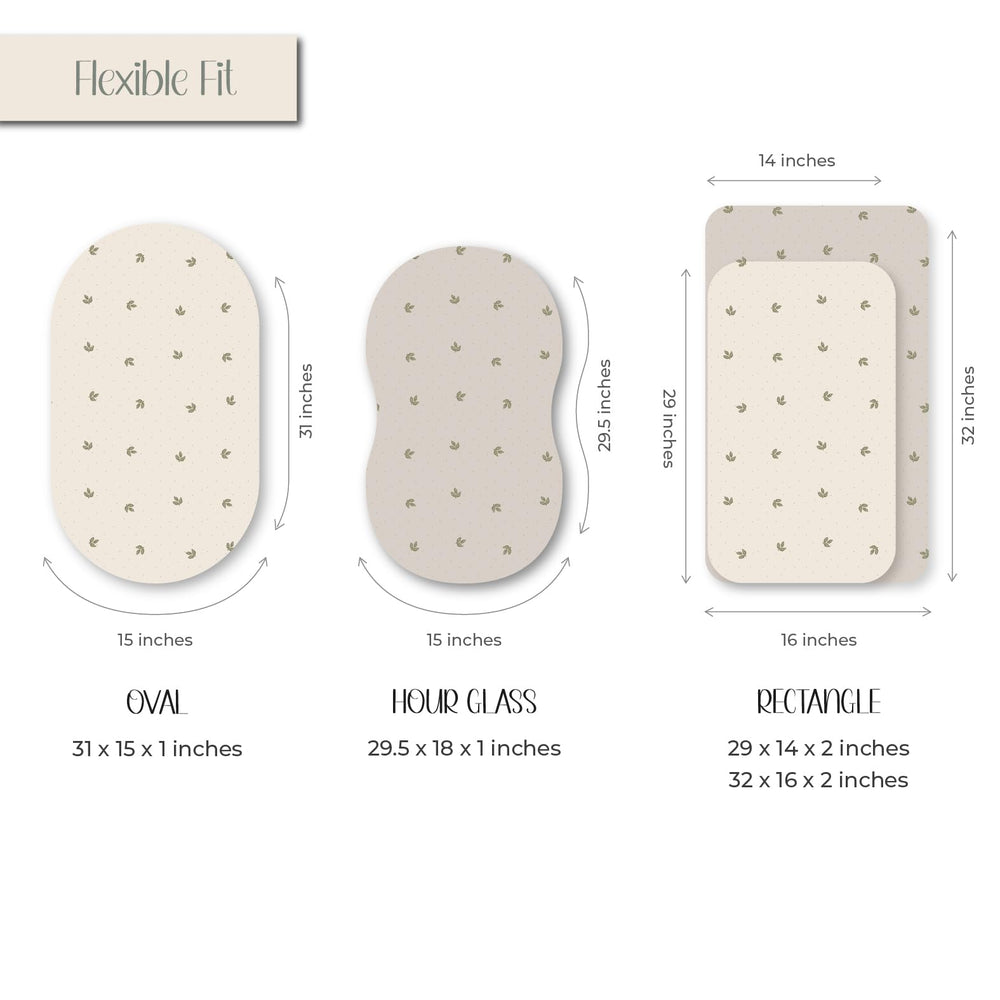 Ely's & Co bassinet sheets fitted on oval mattress for snug, secure fit
