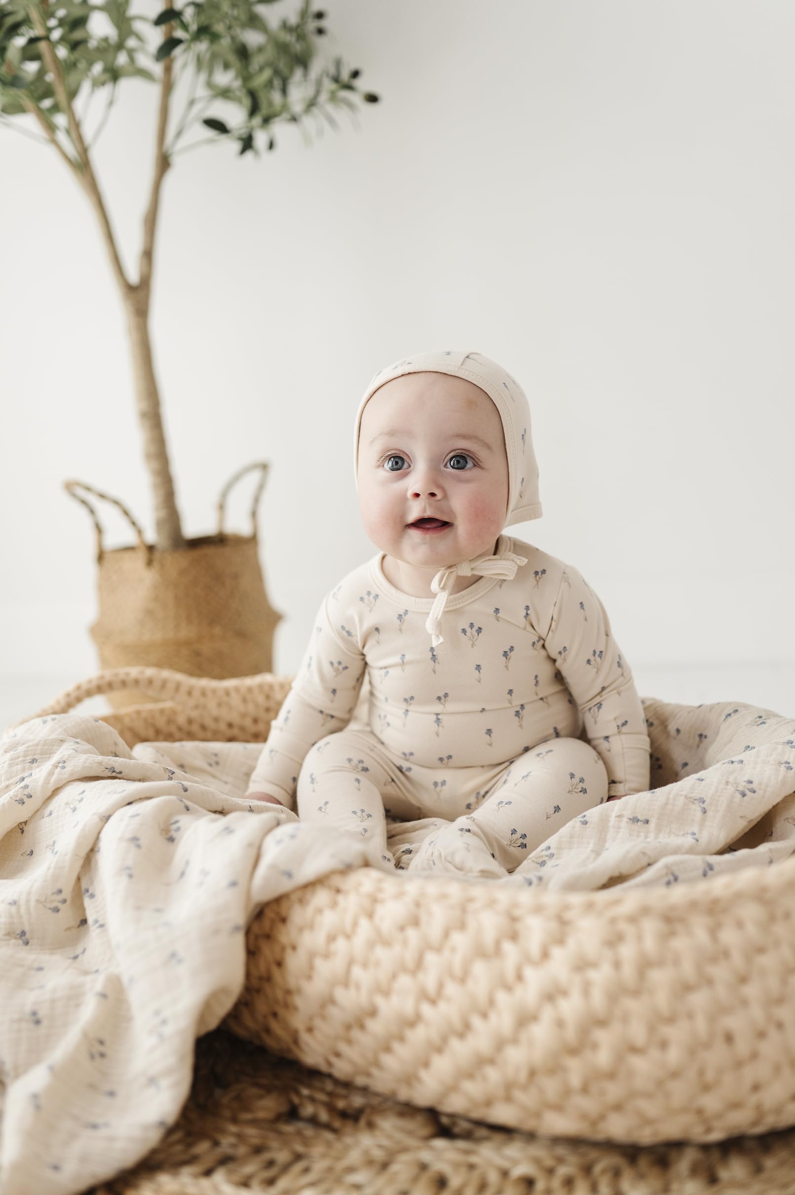 elys-co bluebell swaddle-boy-style pattern complements baby wardrobe