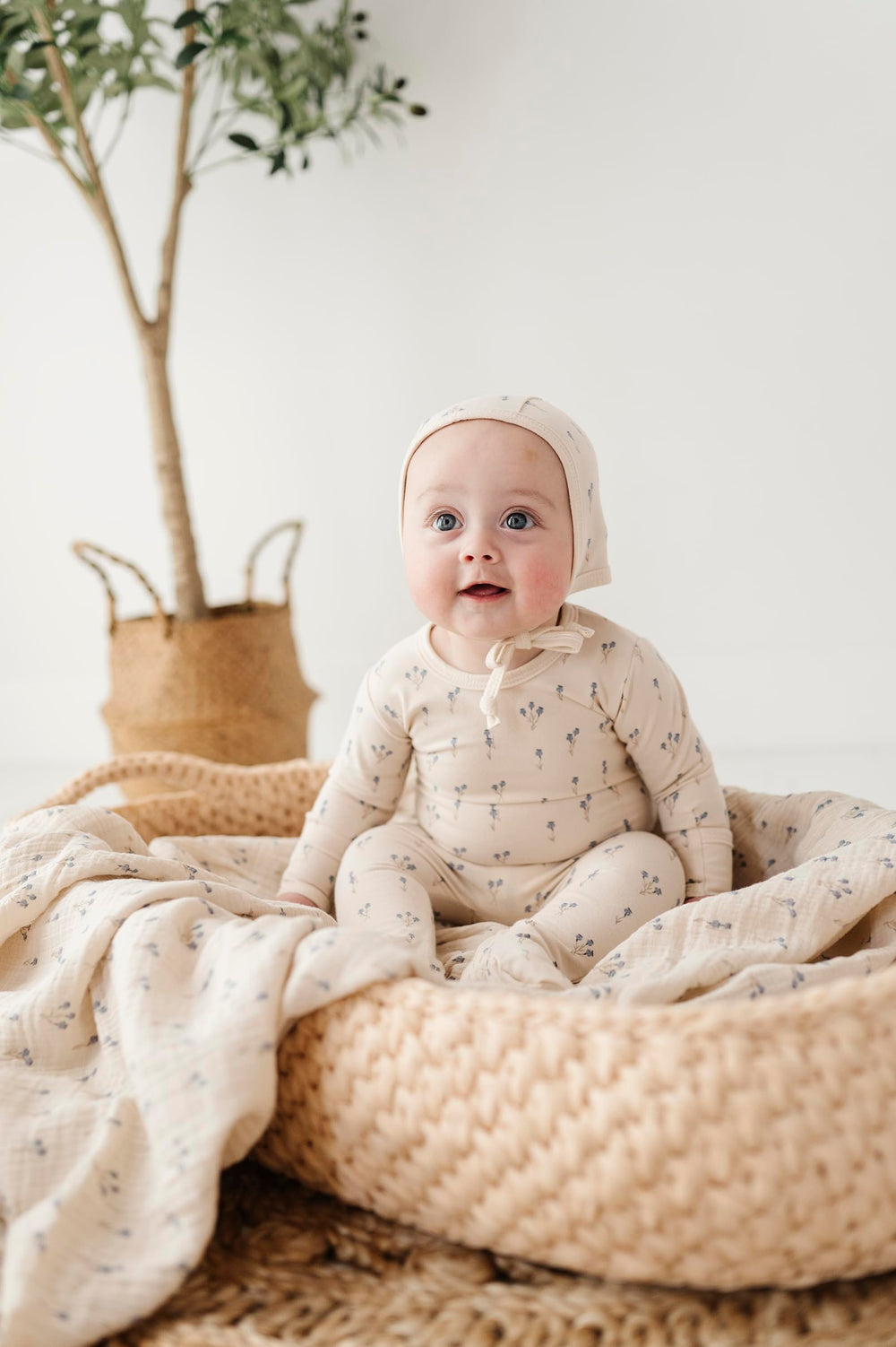 elys-co bluebell swaddle-boy-style pattern complements baby wardrobe