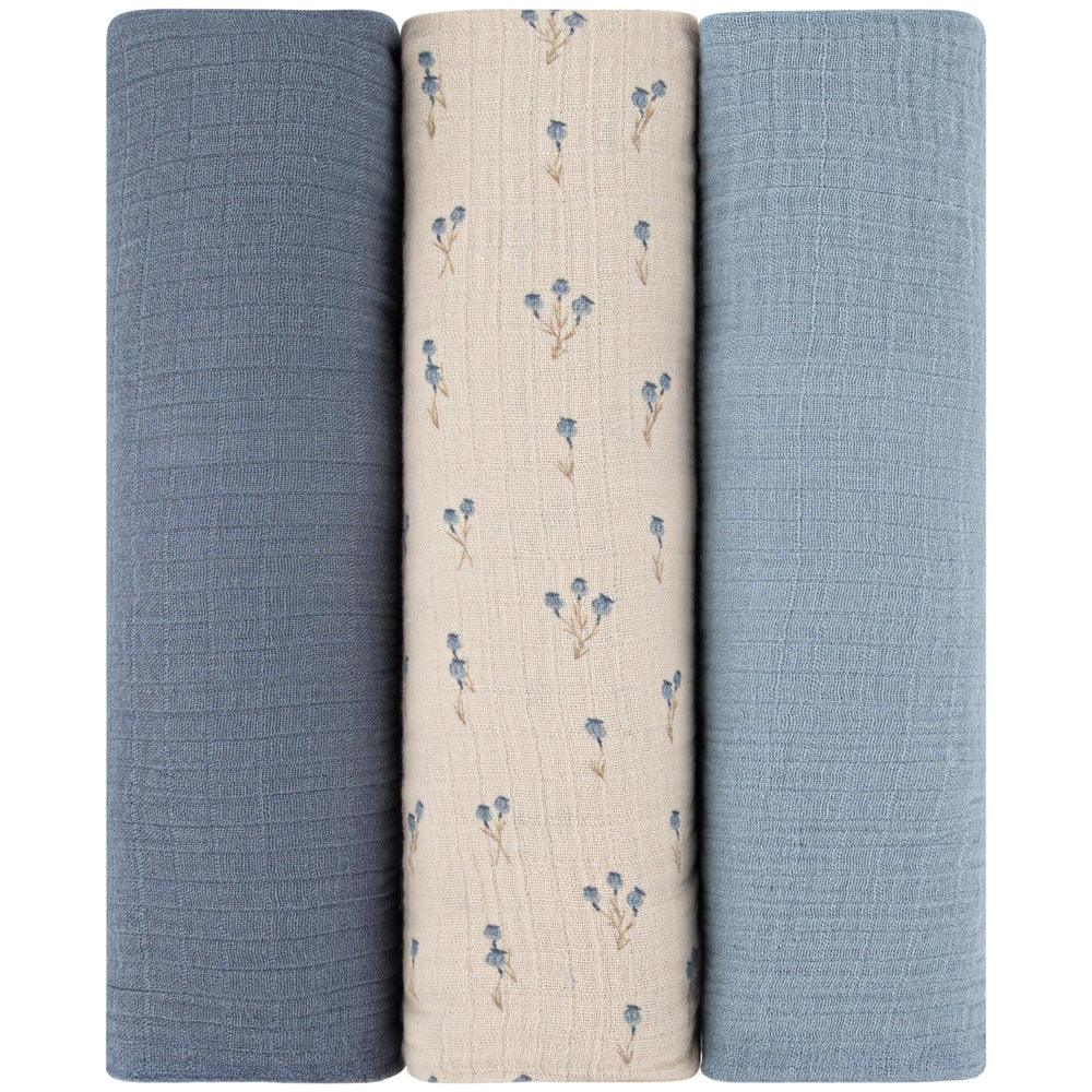 elys-co bluebell swaddle-closeup-weave highlights breathable cotton texture