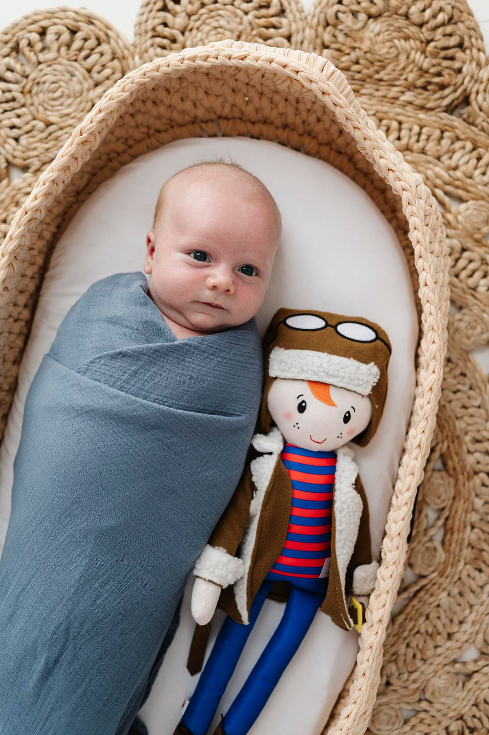 elys-co bluebell swaddle-floral-print design enhances stylish baby boy outfits