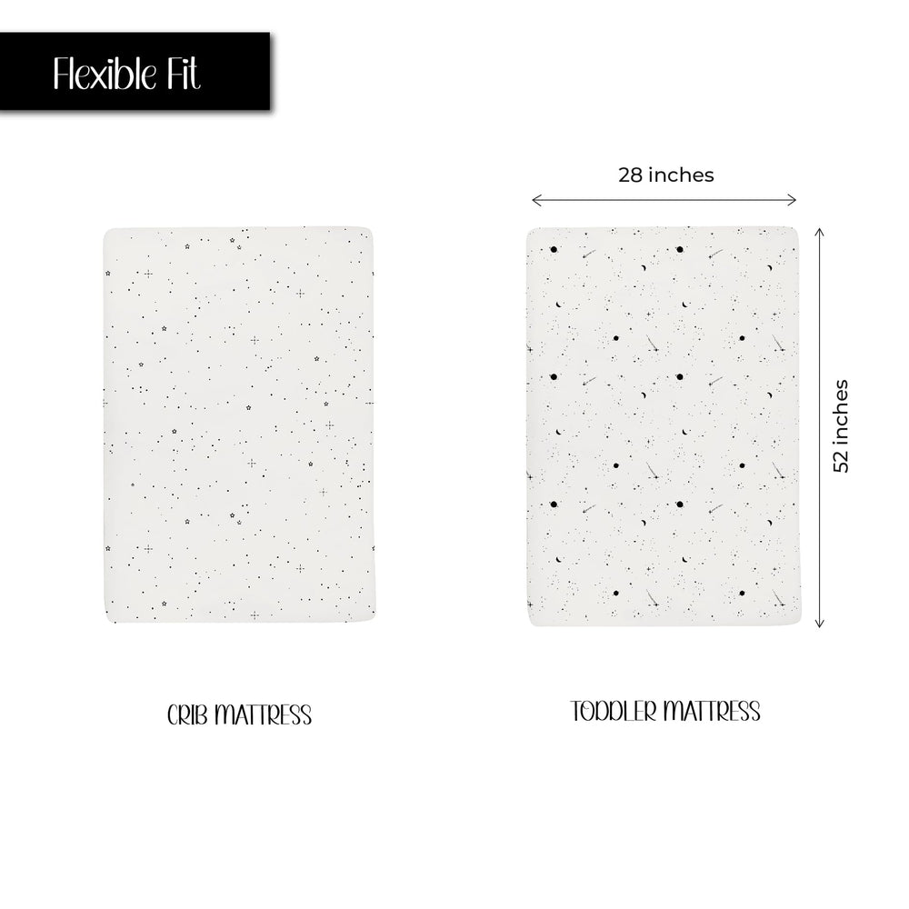 Ely's & Co. jersey cotton fabric provides breathable, gentle touch and fits 28x52 standard cribs.