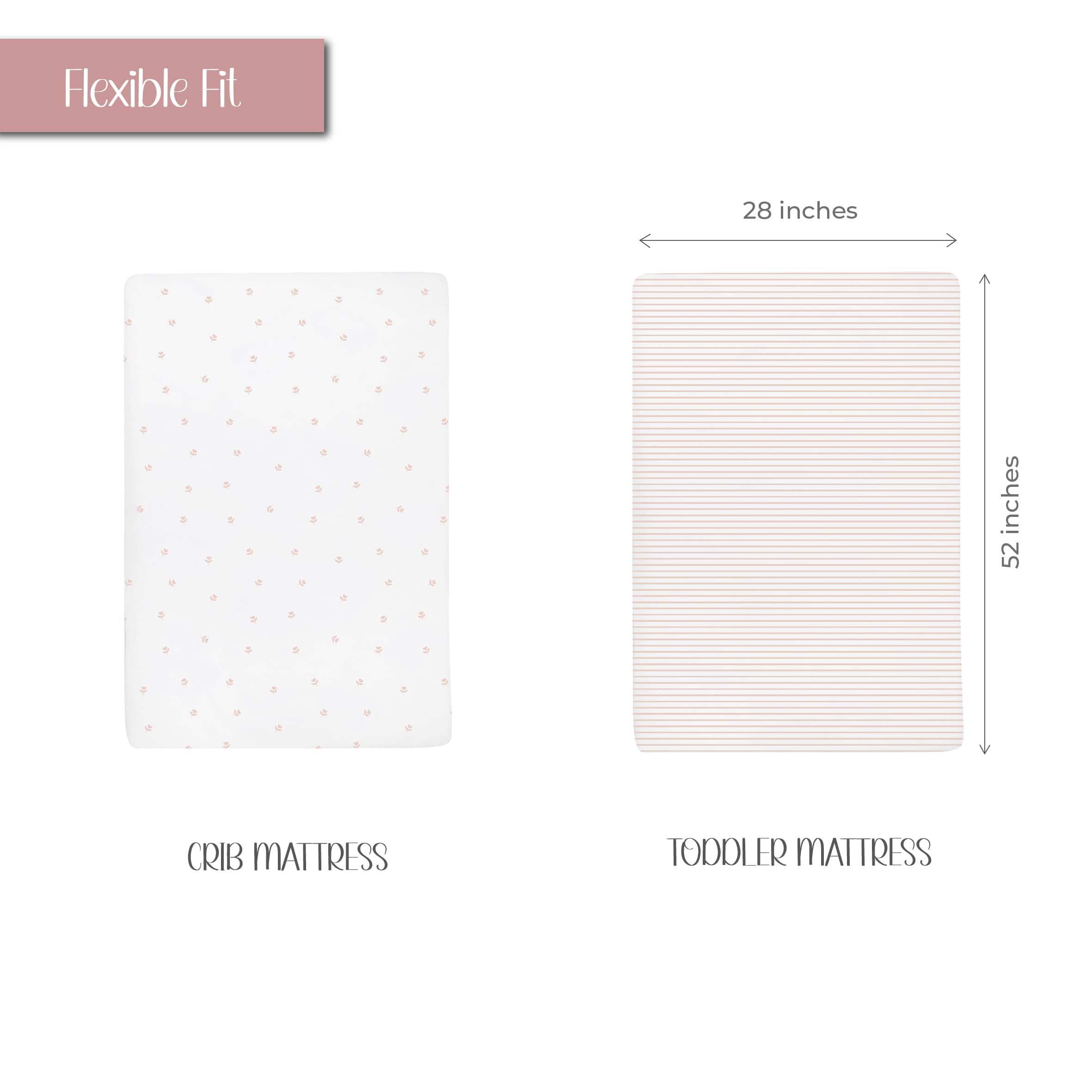 Ely's & Co. pink tulip nursery setup shows soft, feminine bedding for cozy nights.
