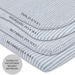 Closeup of Ely's & Co jersey-knit cotton sheet highlighting buttery softness for baby's skin.
